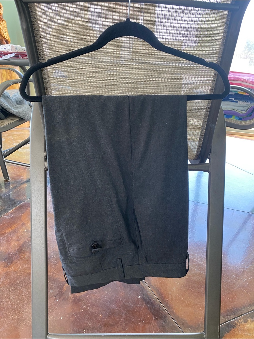 Murano Men's Black Dress Pants with Cuff Tab